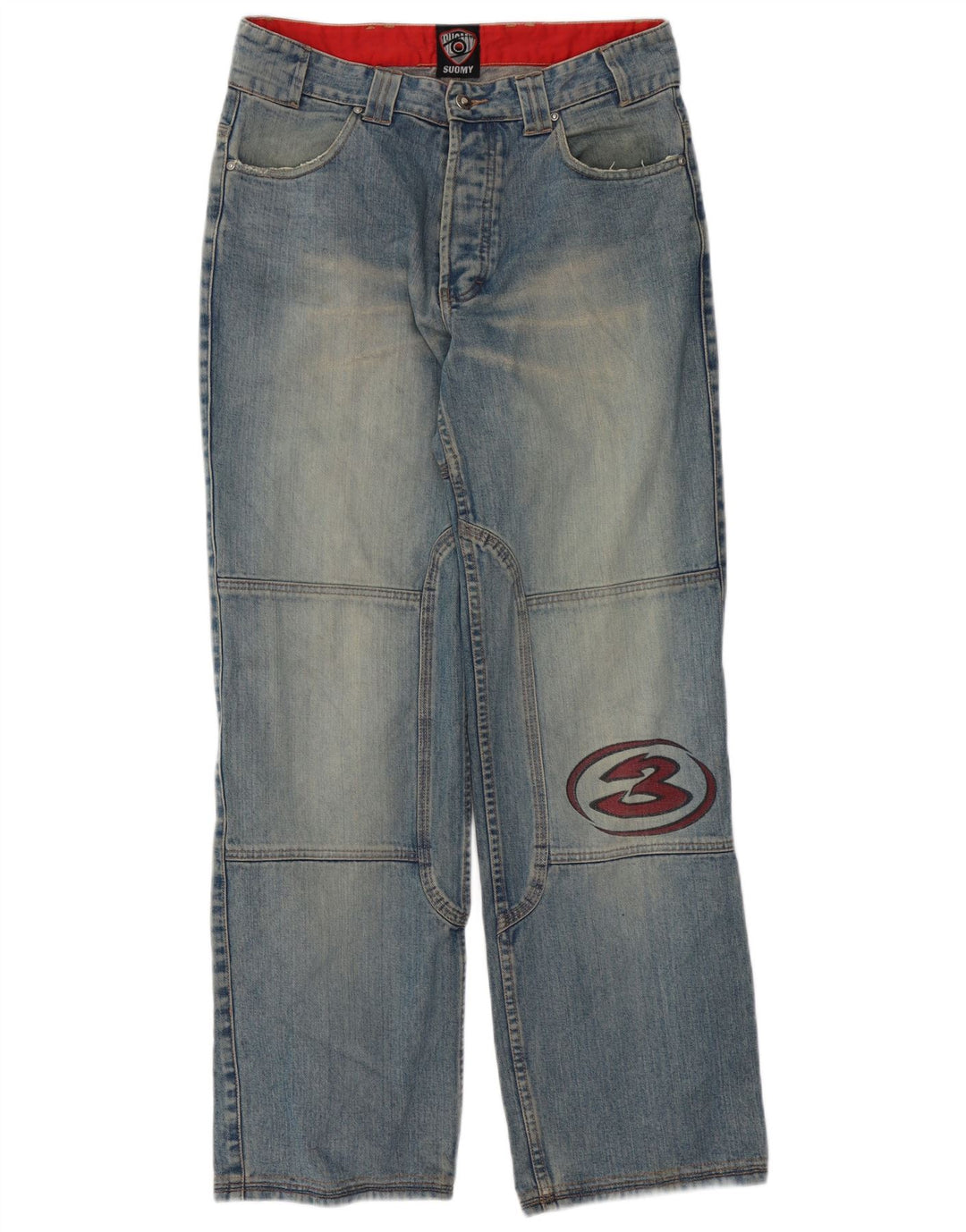 Suomy Herre Motorstyle Graphic Straight Jeans Medium W32 L32 Blå Bomuld
