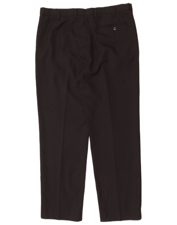 Marks & Spencer Herre Pegged Regular Fit Suit Bukser W36 L31 Sort Uld