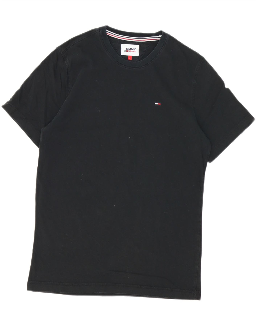 Tommy Hilfiger Herre T-Shirt Top Lille Sort Bomuld