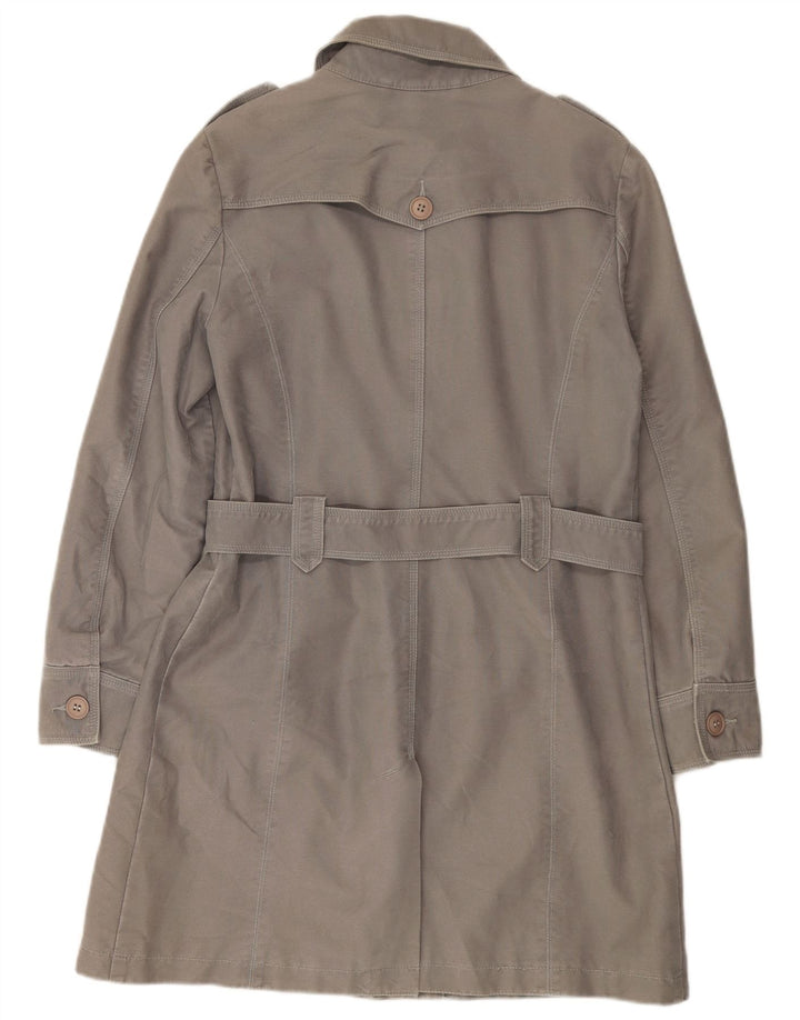 Laura Ashley Dame Trench Coat UK 14 Stor Grå Bomuld