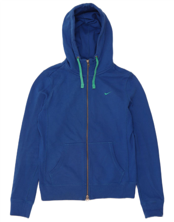 Nike hættetrøje med lynlås til kvinder UK 12/14 Medium Blue Bomuld