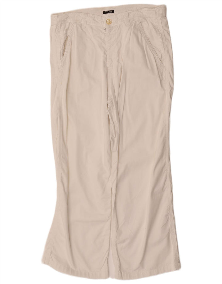 Miu Miu Dame Bootcut Chinobukser IT 46 Large W32 L26 Hvid