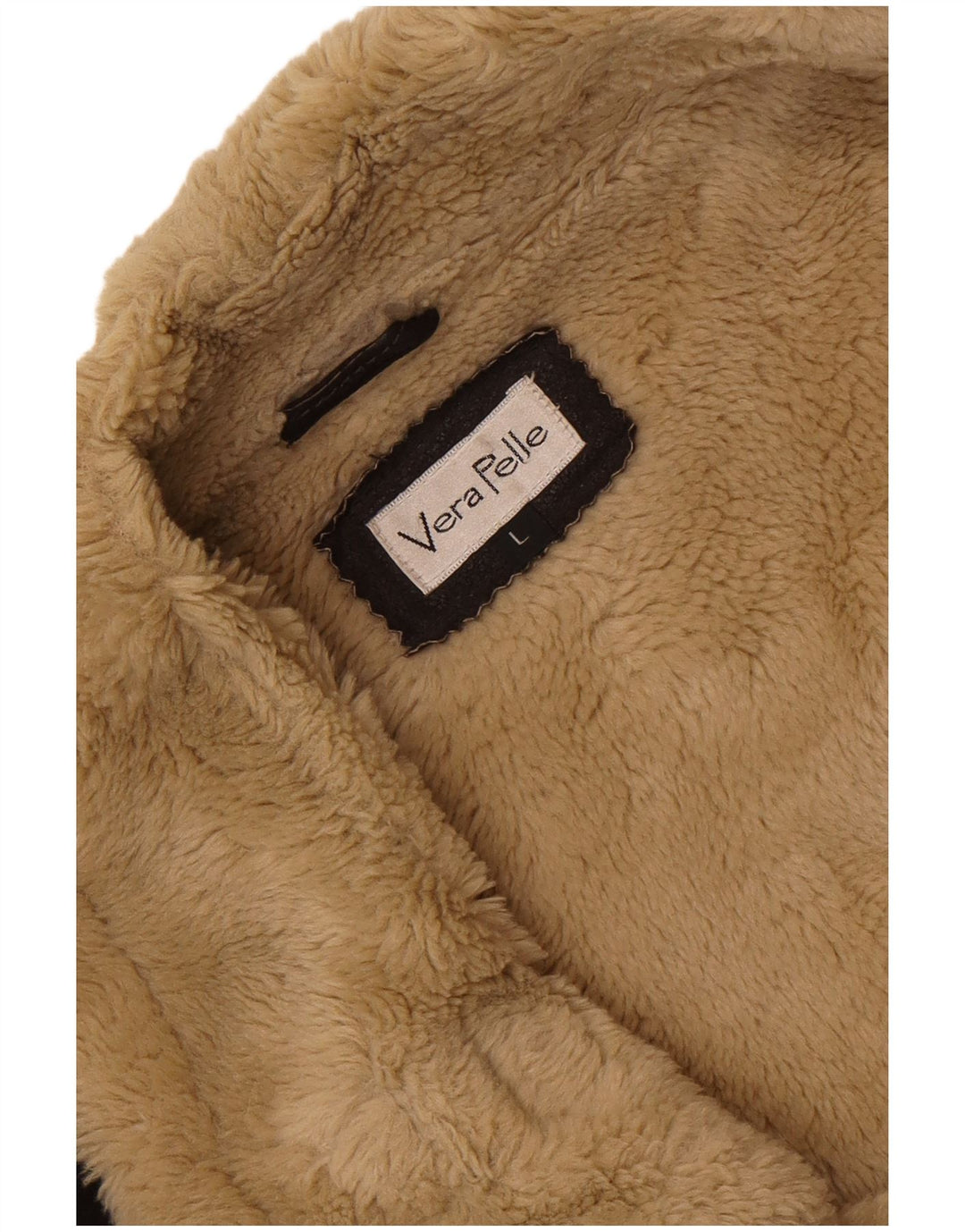 Vintage Herre Shearling Jacket UK 40 Stort brunt læder