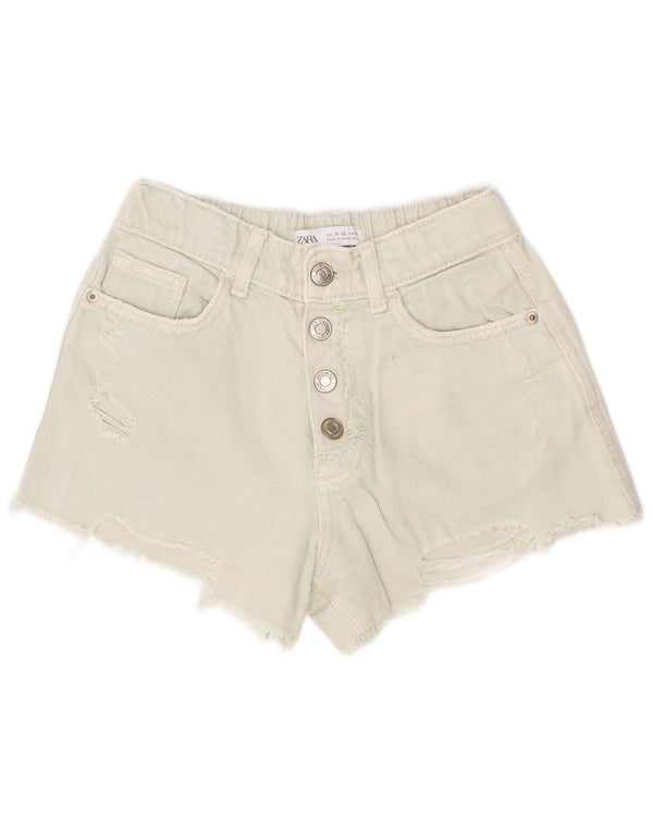 Zara Girls Denim Shorts 11-12 År Grøn Bomuld