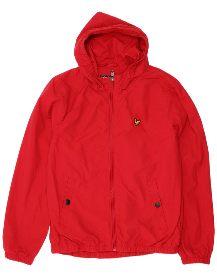 Lyle & Scott drenge hætte regnjakke 10-11 år rød polyester