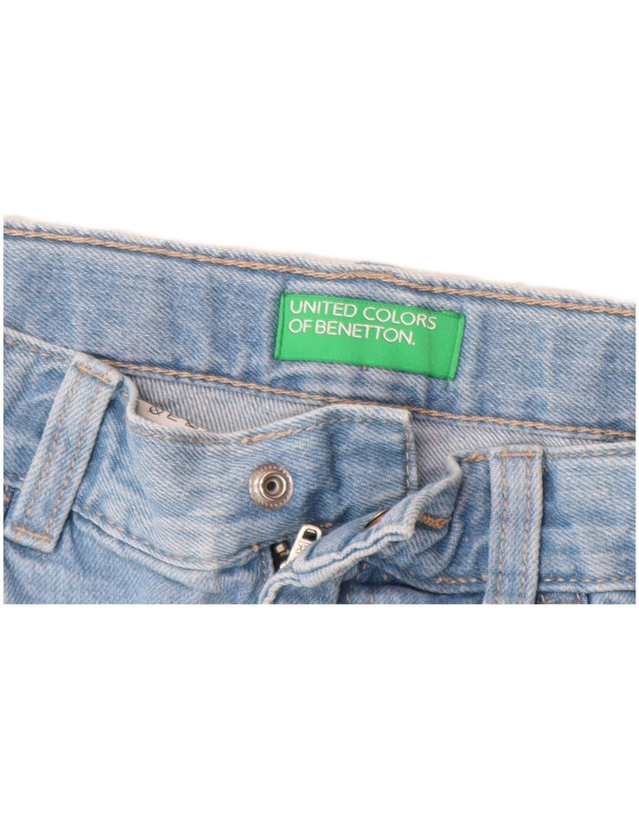 BENETTON Denimshorts til drenge 10-11 år W26 XL Blå Colourblock Bomuld