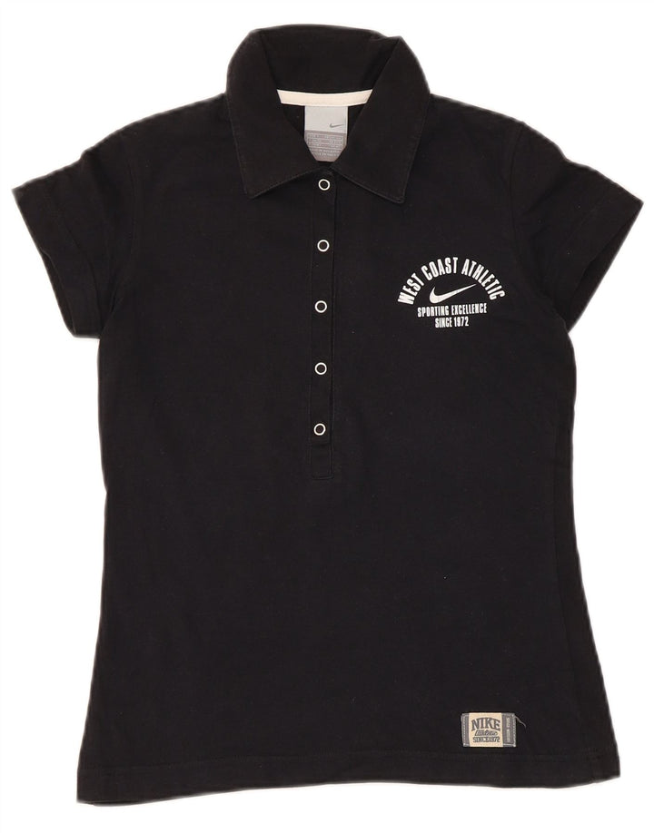 NIKE grafisk poloshirt til kvinder UK 8/10 Lille sort