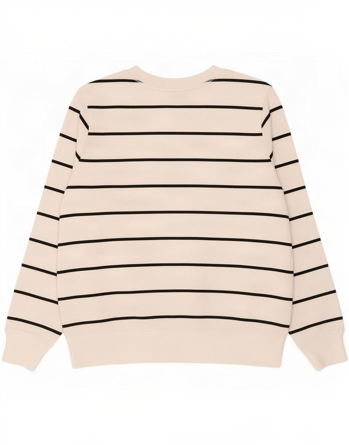 Marks & Spencer Dame Sweatshirt Jumper UK 12 Mellem hvid stribet bomuld