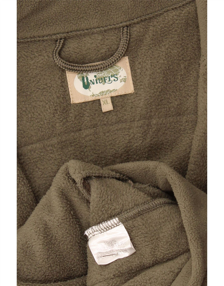 Vintage Dame Fleece Gilet UK 18 XL Khaki Polyester