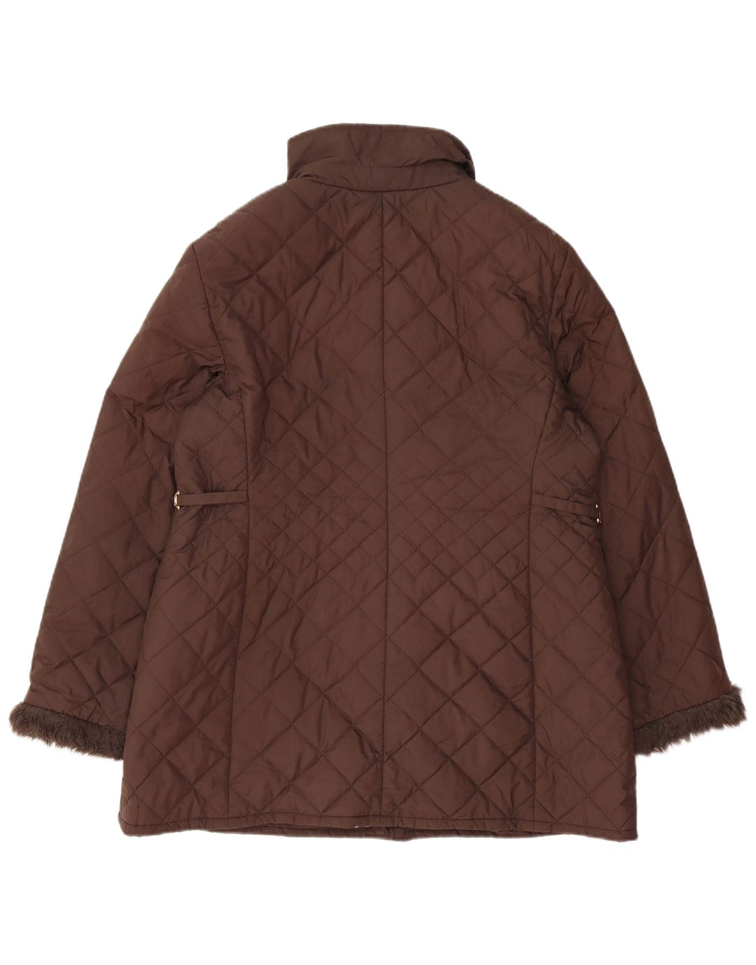 Marks & Spencer Quiltet jakke til kvinder UK 16 Stor brun polyester