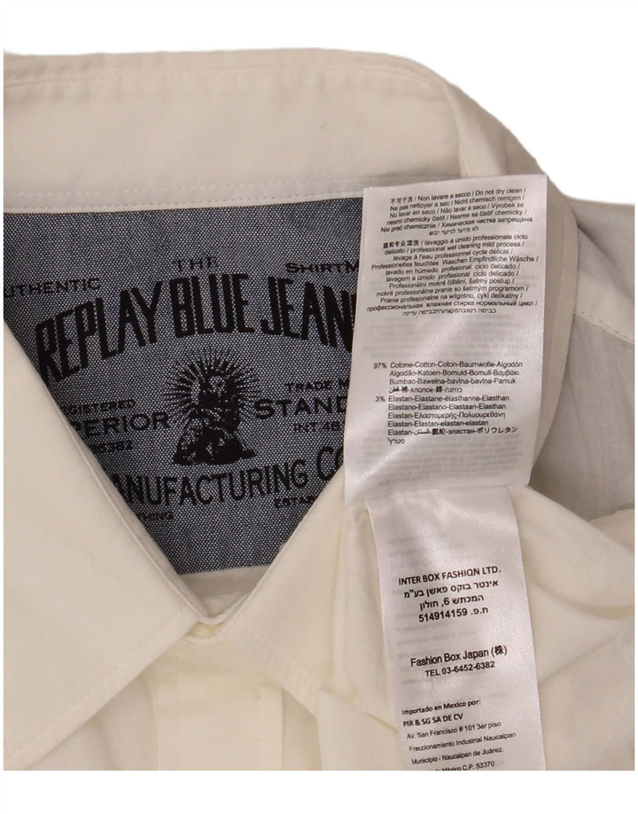 REPLAY Herreskjorte Medium Hvid Bomuld