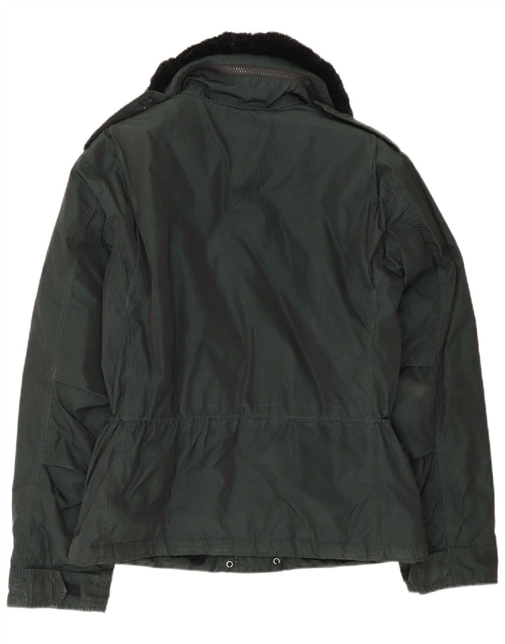 Aspesi Herre Military Jacket UK 38 Medium Green Colourblock Polyester
