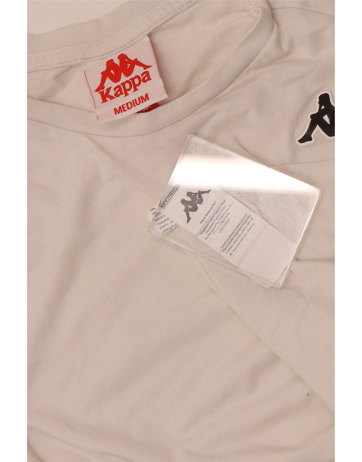 Kappa Herre grafisk T-shirt Top Medium White Colourblock Bomuld