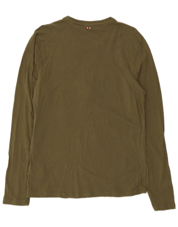 Napapijri Herre Geografisk Grafisk Top Langærmet Medium Khaki Bomuld