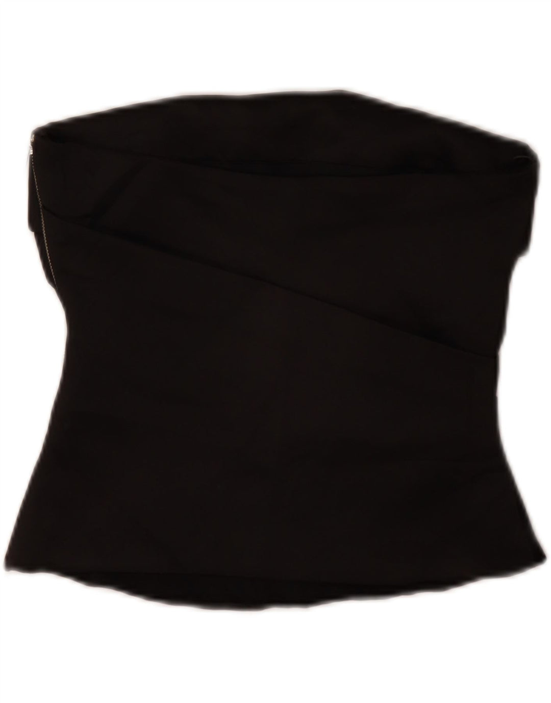 Zara Womens Crop stropløs top UK 10 Small Black Polyester