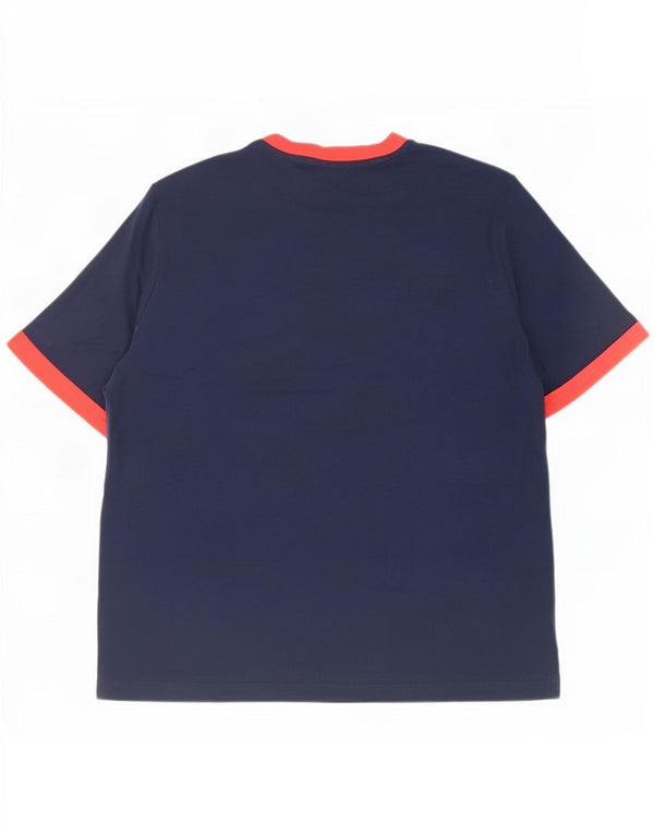 Reebok Herre grafisk T-shirt Top Stor Marineblå Colourblock Bomuld