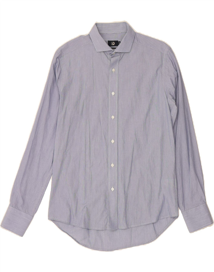 DACK'S Mens Slim Fit Shirt Small Blue Pinstripe Cotton Vintage Dack's and Second-Hand Dack's from Messina Hembry 