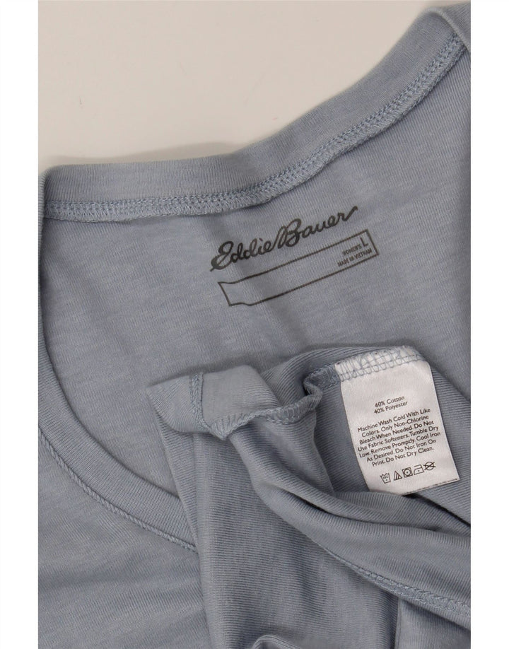 EDDIE BAUER Womens T-Shirt Top UK 14 Large Grey Cotton Vintage Eddie Bauer and Second-Hand Eddie Bauer from Messina Hembry 