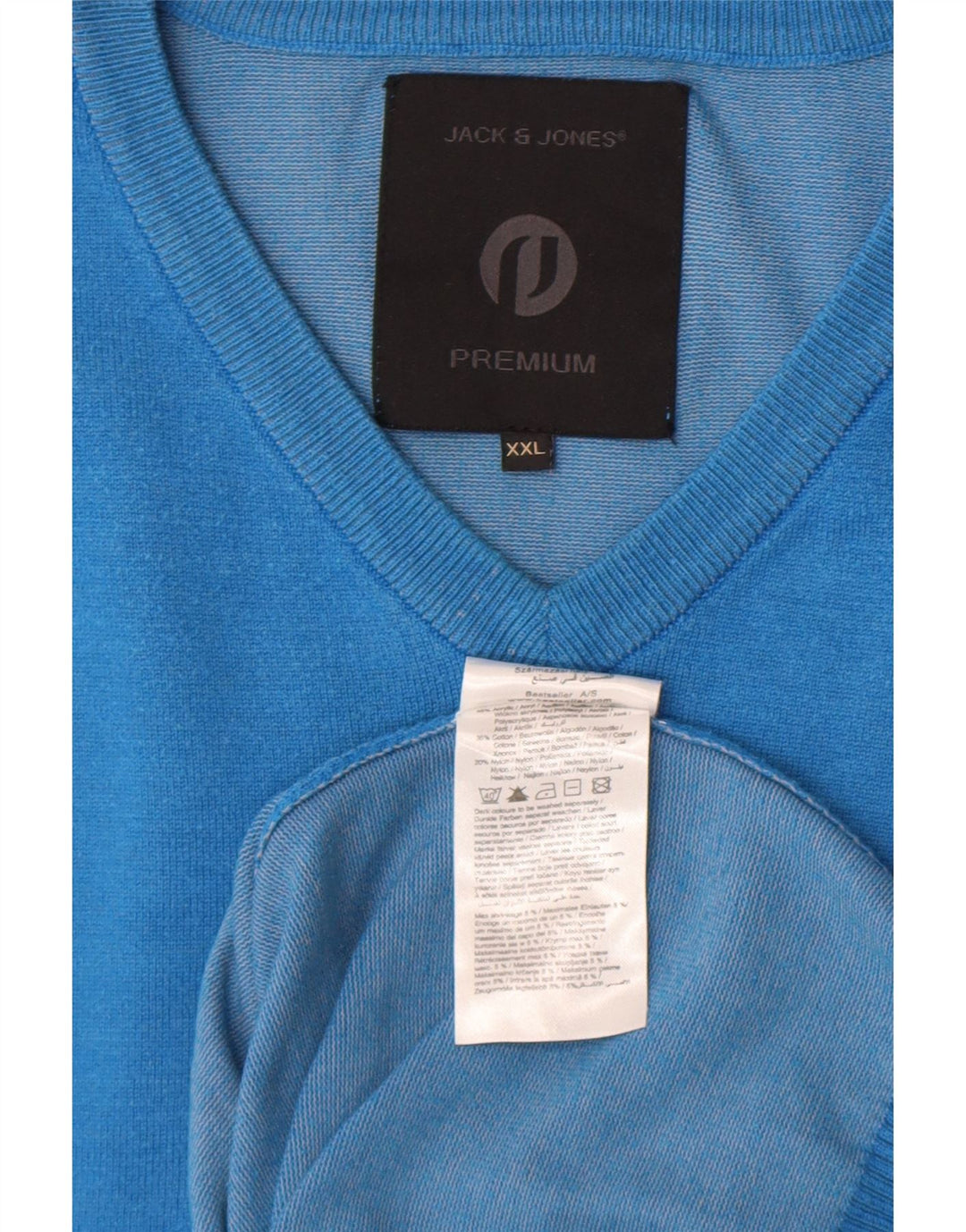 Jack & Jones Herre V-hals sweater 2XL Blå Akryl