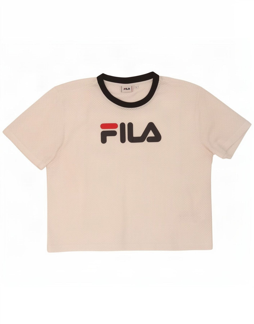 Fila Dame Grafisk T-Shirt Top UK 16 Stor Hvid Polyester