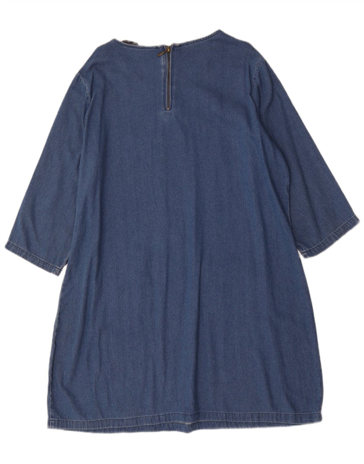Marks & Spencer Dame 3/4-ærmet oversized denimkjole UK 16 Large Blue