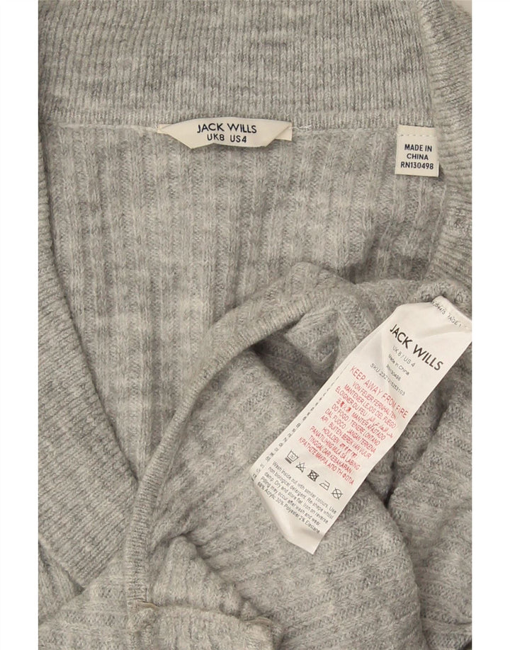 Jack Wills Dame Langærmet Bodysuit UK 8 Lille Grå Akryl