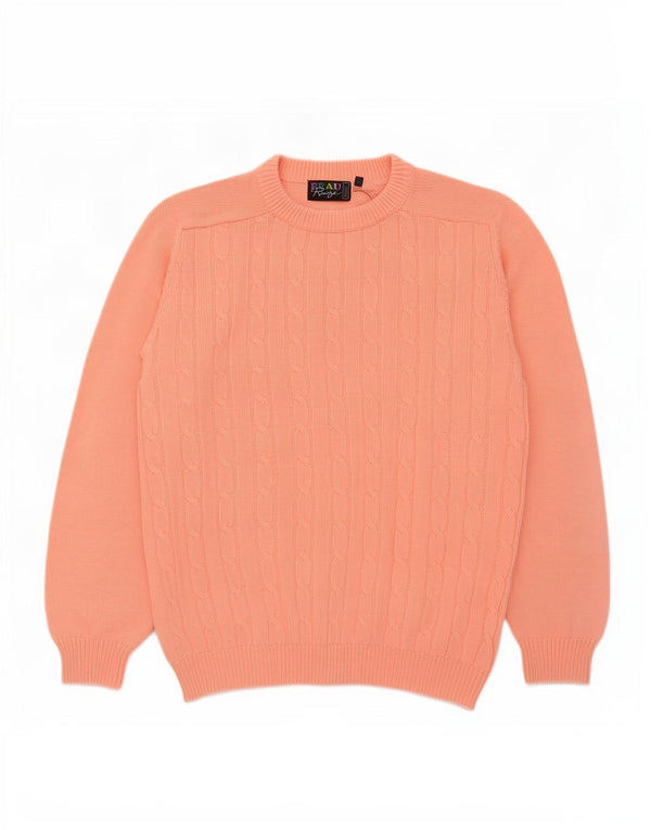 Vintage Dame Oversized Crew Neck Jumper Sweater UK 16 Large Orange