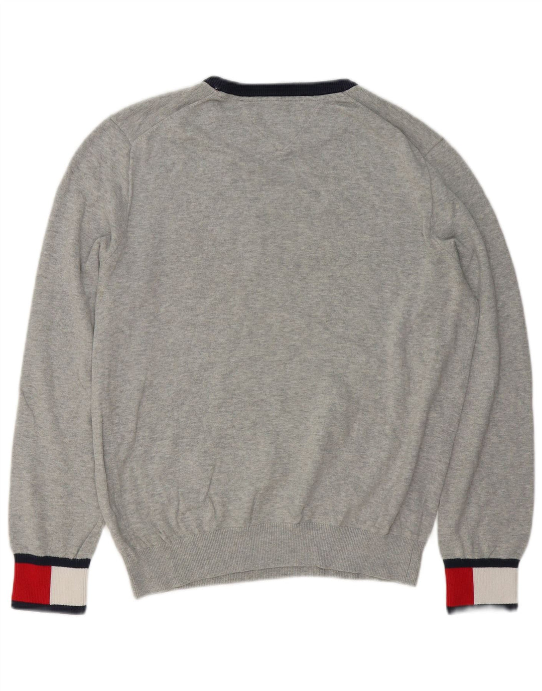 TOMMY HILFIGER sweater med rund hals til mænd mellemgrå farveblok