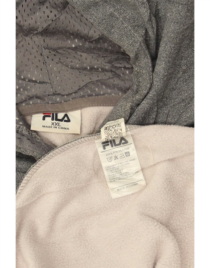 Fila Grafisk hættetrøje til mænd 2XL Grå Colourblock Polyester