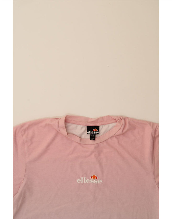ELLESSE Womens T-Shirt Top UK 10 Small Pink Tie Dye Polyester Vintage Ellesse and Second-Hand Ellesse from Messina Hembry 