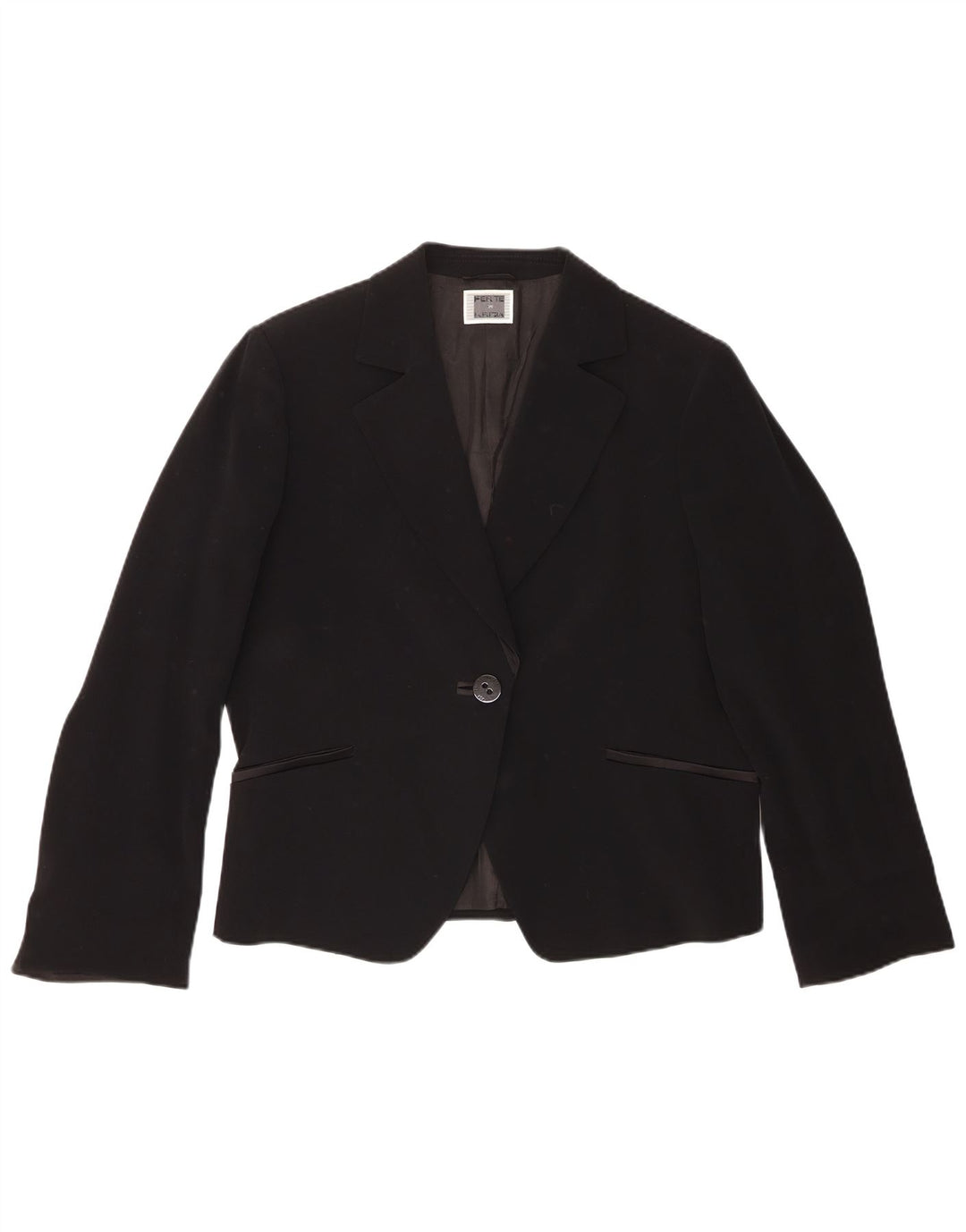 Perte by Krizia Dame 1-knaps blazerjakke UK 18 XL Sort Triacetat