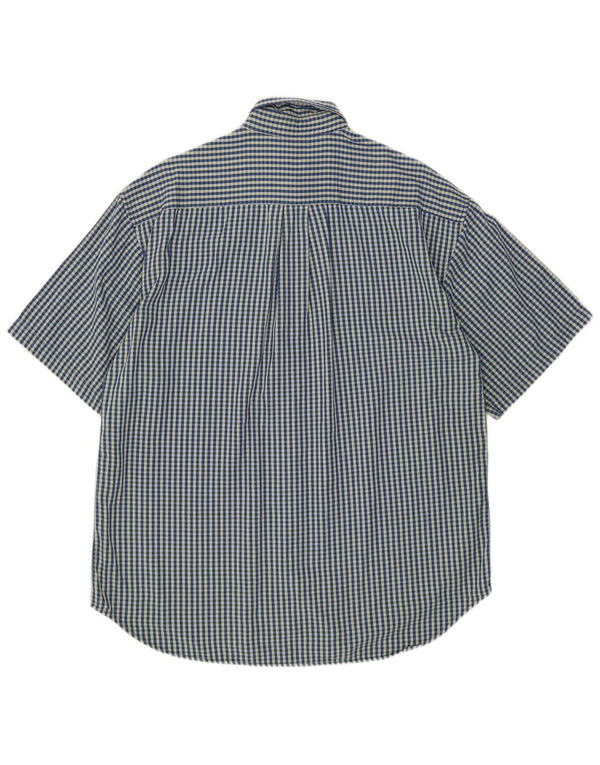 Dockers Kortærmet Herreskjorte Medium Blue Gingham Cotton