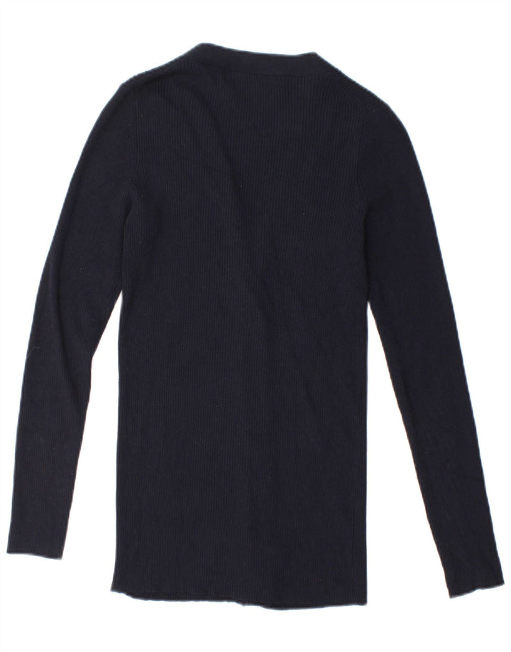 Zara Dame Cardigan Sweater UK 14 Medium Navy Blue