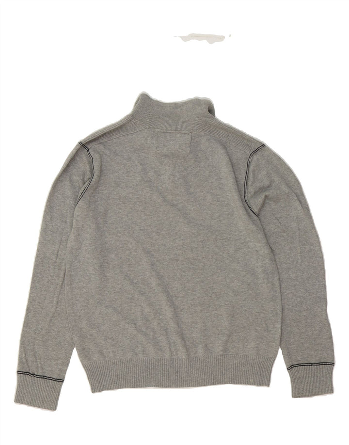 NAUTICA Mens Button Neck Jumper Sweater Medium Grey Cotton Vintage Nautica and Second-Hand Nautica from Messina Hembry 