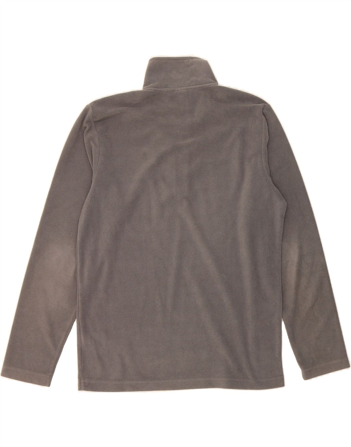 REEBOK Mens Zip Neck Fleece Jumper Medium Grey Polyester Vintage Reebok and Second-Hand Reebok from Messina Hembry 