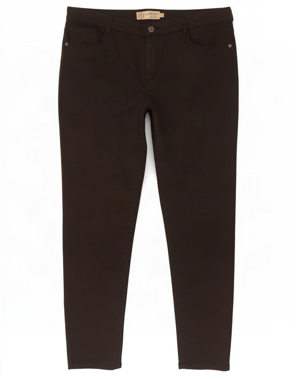 Fat Face Dame Slim Casual Bukser UK 18 XL W38 L31 Sort Bomuld