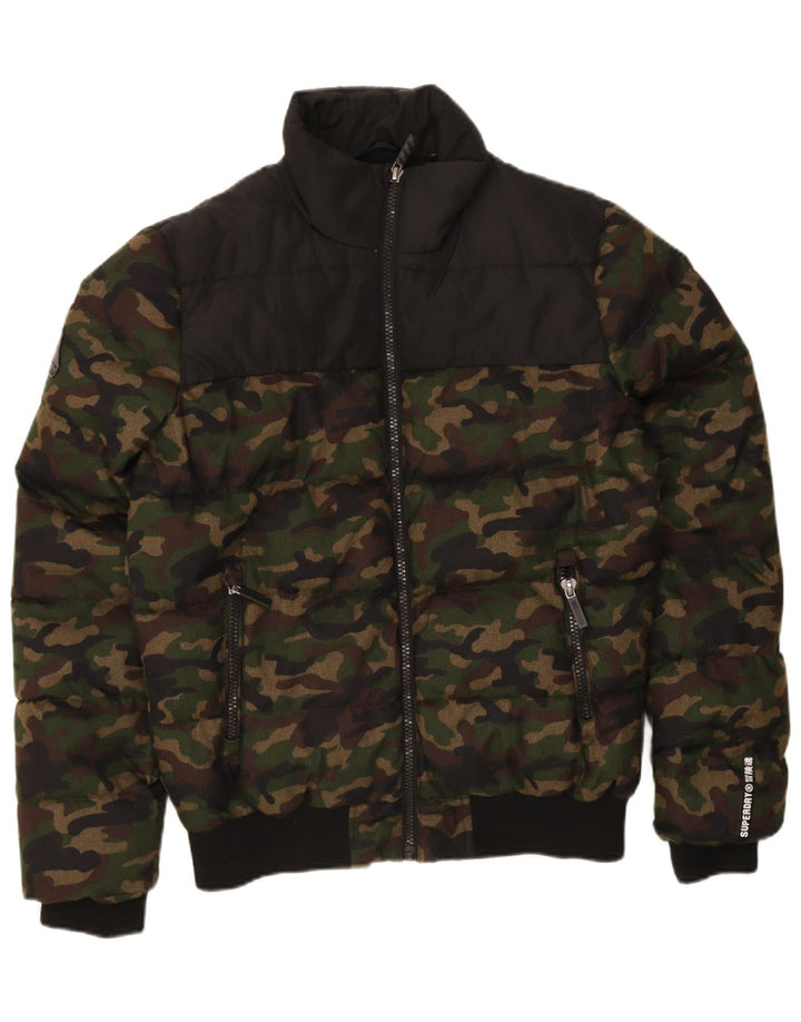 Superdry Polstret Herrejakke UK 40 Stor Khaki Camouflage Polyester