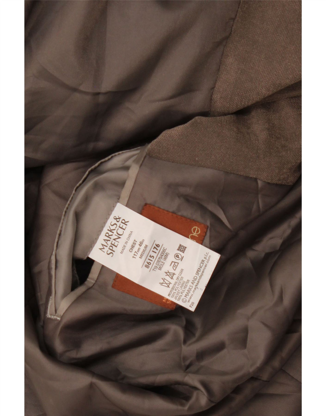 Marks & Spencer Herre 3-knaps blazerjakke UK 46 XL Grå Polyester