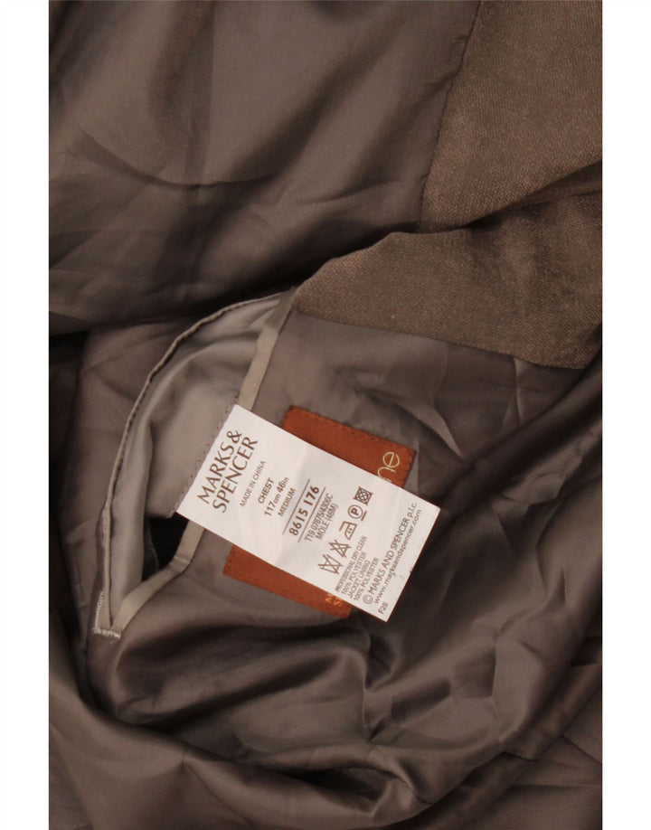 Marks & Spencer Herre 3-knaps blazerjakke UK 46 XL Grå Polyester