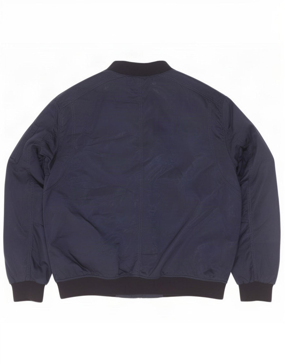 Zara Herre Bomber Jacket UK 44 2XL Navy Blue Colourblock Polyester