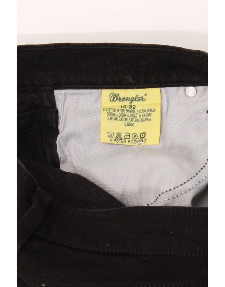 Wrangler Dame Hipster Bootcut Jeans US 10 Medium W28 L32 Sort Bomuld