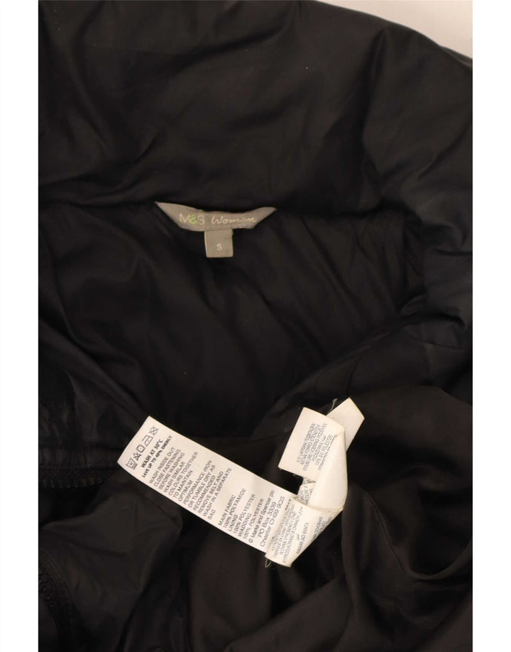 Marks & Spencer Dame Hætte Oversized Polstret Frakke UK 10 Small Black