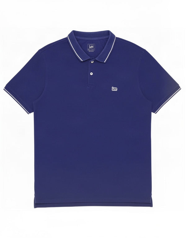Lee Herre Regular Fit Polo Shirt 2XL Navy Blue Bomuld