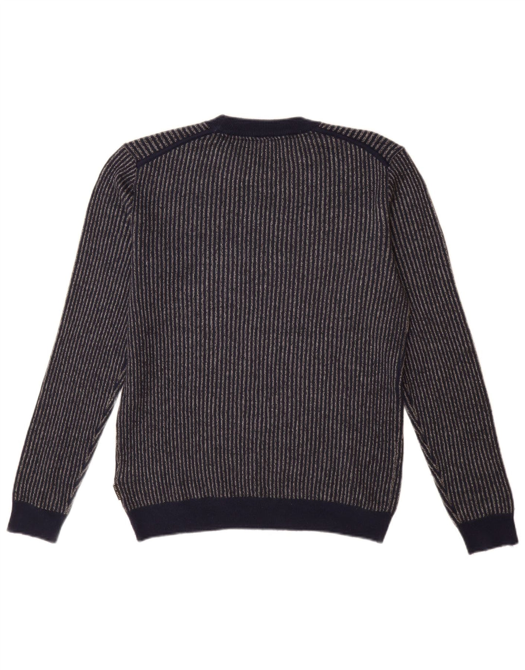 Ted Baker Herre Crew Neck Jumper Sweater Størrelse 2 Lille Marineblå Stribet