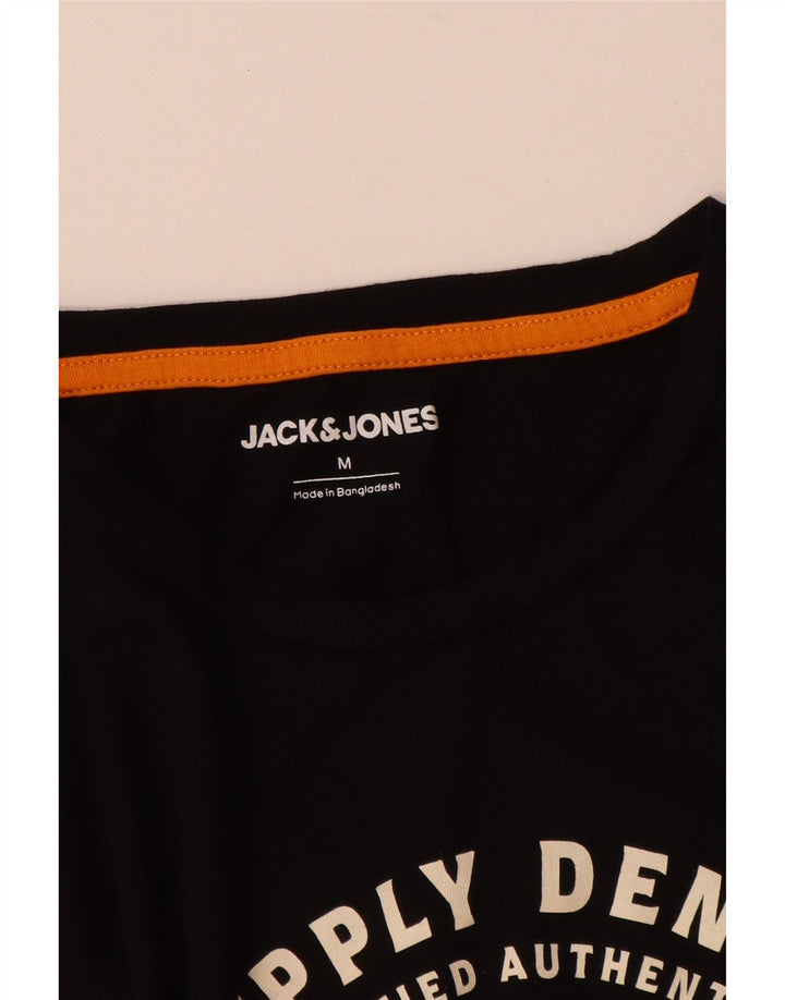 Jack & Jones Herre grafisk T-shirt Top Medium Sort Bomuld