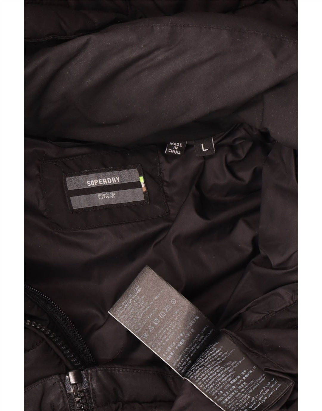 Superdry Polstret hættejakke til mænd Stor sort polyester