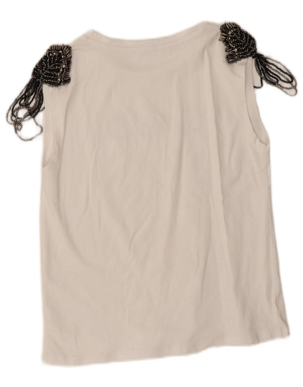 Gaudi Dame Grafisk Vest Top UK 10 Small White
