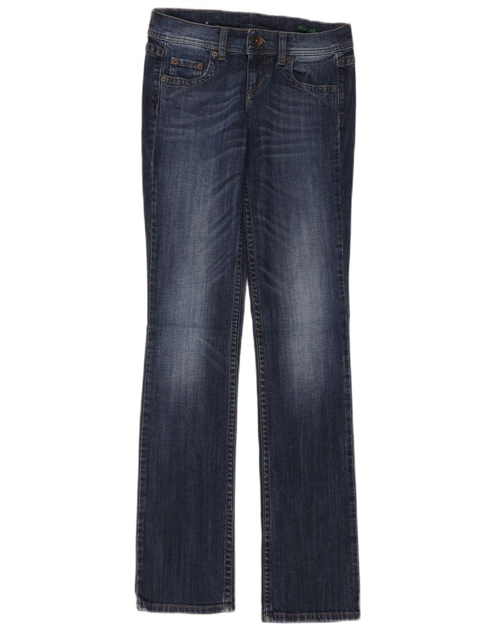 Benetton Dame Bootcut Jeans W26 L34 Blå Bomuld