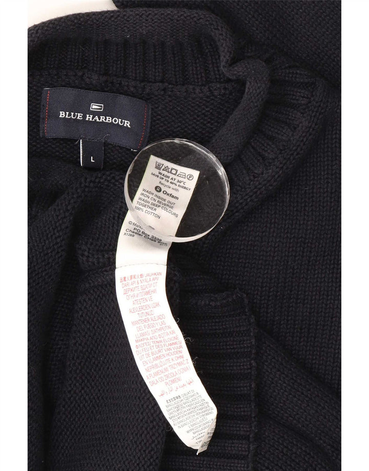 Marks & Spencer Herre Turtle Neck Jumper Sweater Large Navy Blue