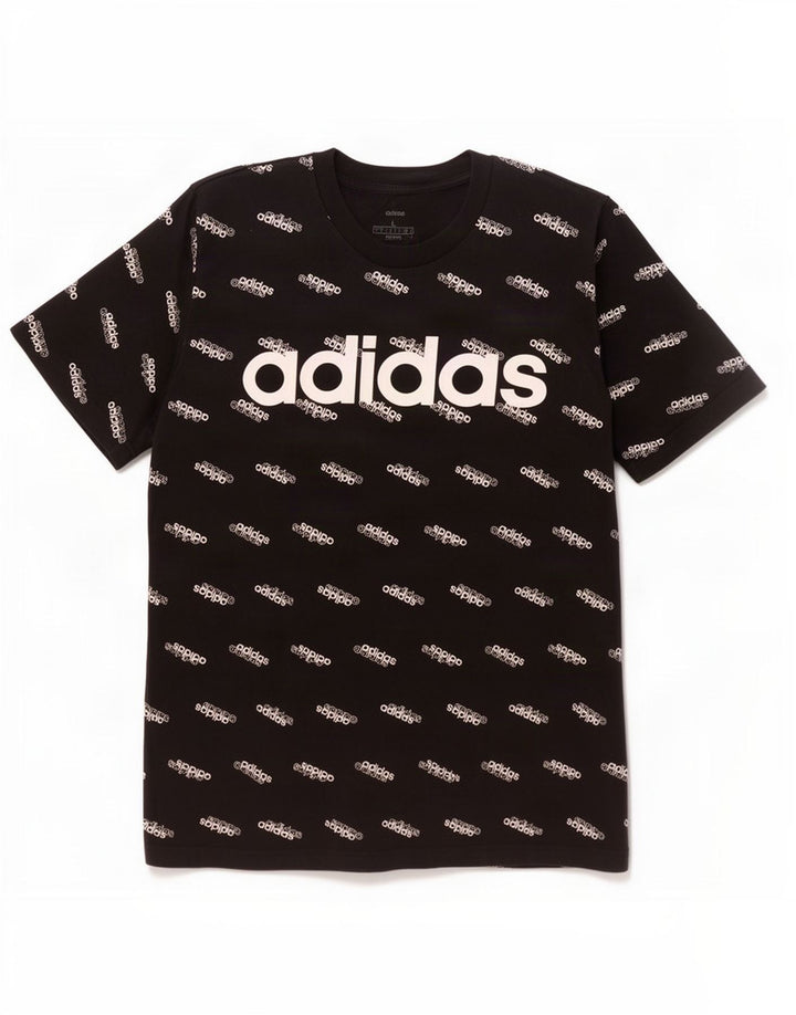 Adidas Grafisk T-shirt top til mænd, stor sort bomuld